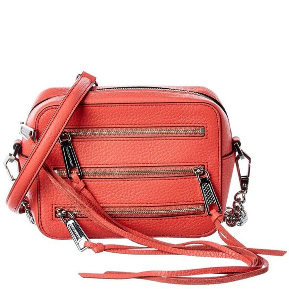 Rebecca Minkoff Handbags - NWT Rebecca Minkoff Moto Leather Camera Crossbody Bag Grapefruit Orange Pink Red